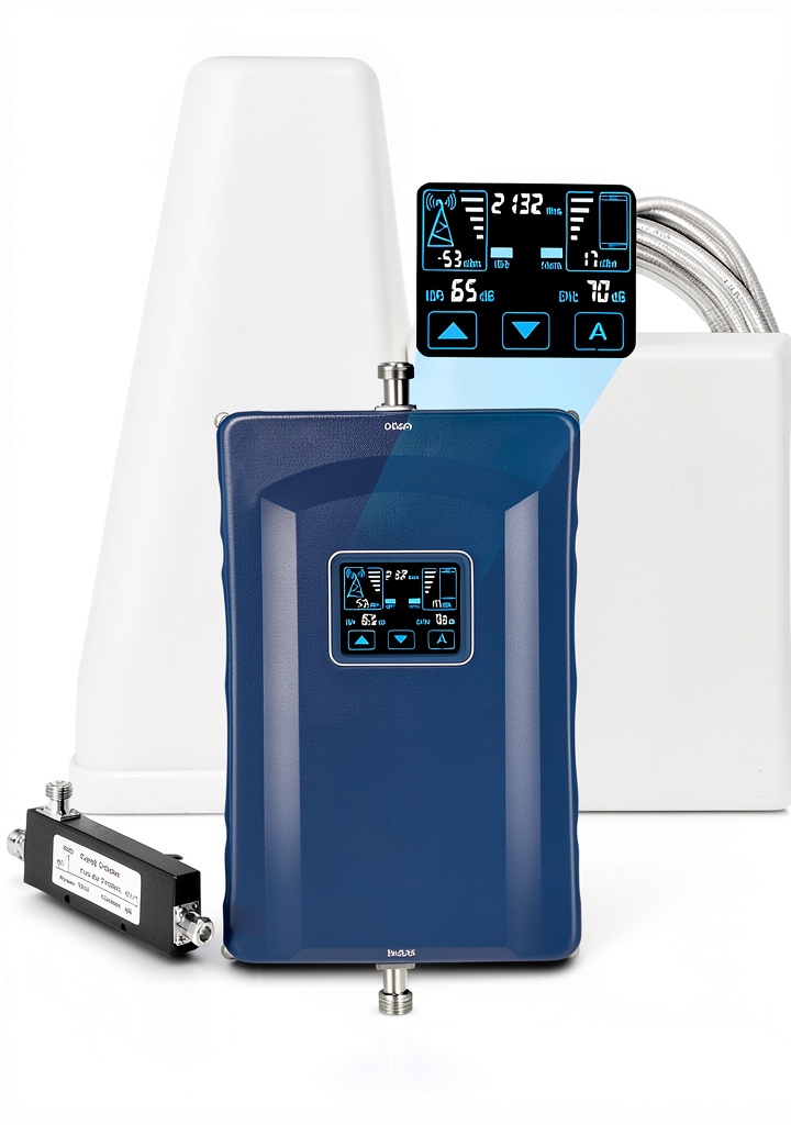 Installing Bamwirz Cell Phone Signal Booster 5G Compatible on a kitchen countertop