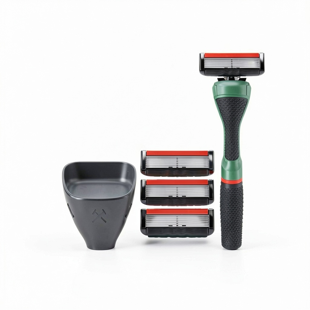 Dollar Shave Club razor set with handle and travel cover