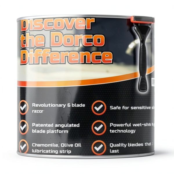 6 Blade DORCO Men's Razor with Lubricating Strip-4