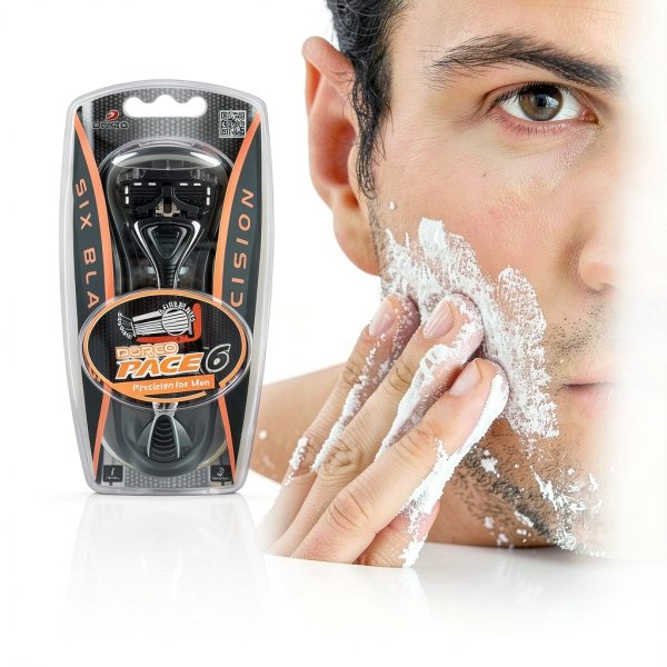 6 Blade DORCO Men's Razor with Lubricating Strip-3