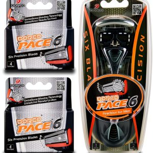6 Blade DORCO Men's Razor with Lubricating Strip-0